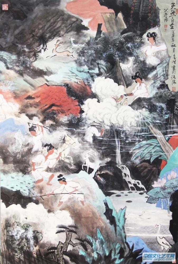 画家解金峰山水作品《天然自在》