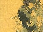 月季鹌鹑图轴