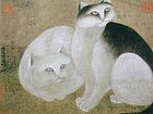 双猫图轴