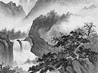 秋山飞瀑