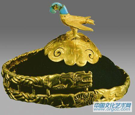 鹰形金冠顶、金