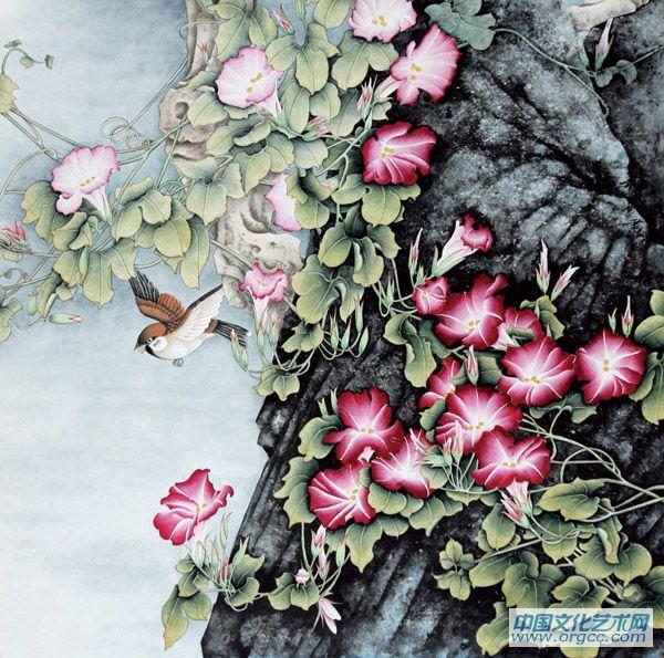 画家康利民工笔花鸟作品