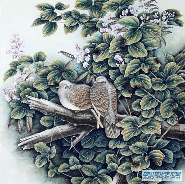 国画家康利民工笔花鸟作品