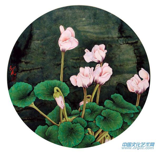 画家康利民花鸟作品《圆光》