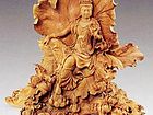 檀香木根雕《莲花观音》