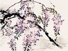 画家黄山花鸟作品《紫气呈祥》