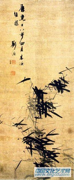 花缎墨竹子