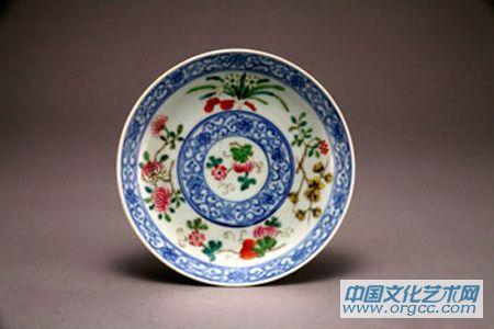 青花粉彩五寸盘