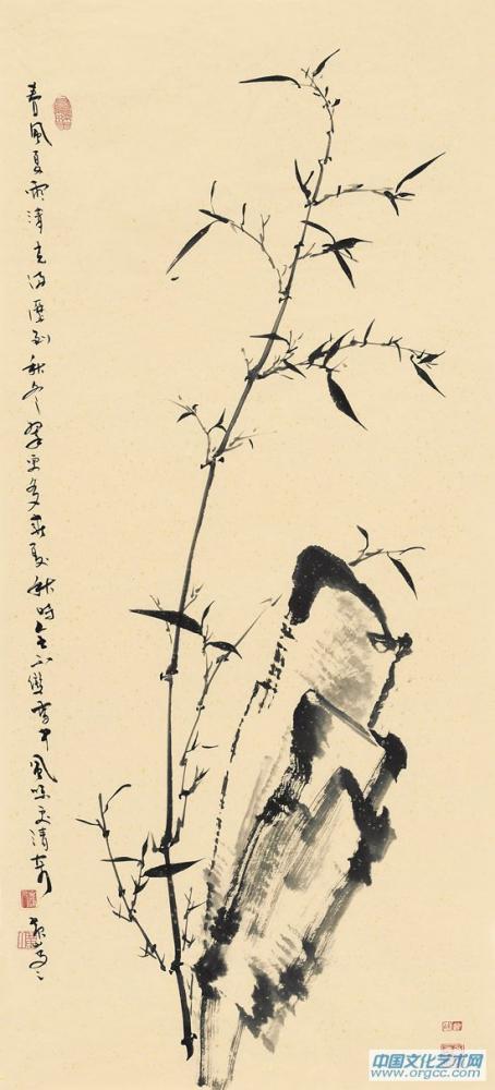 画家黄山花鸟作品《风味清奇》