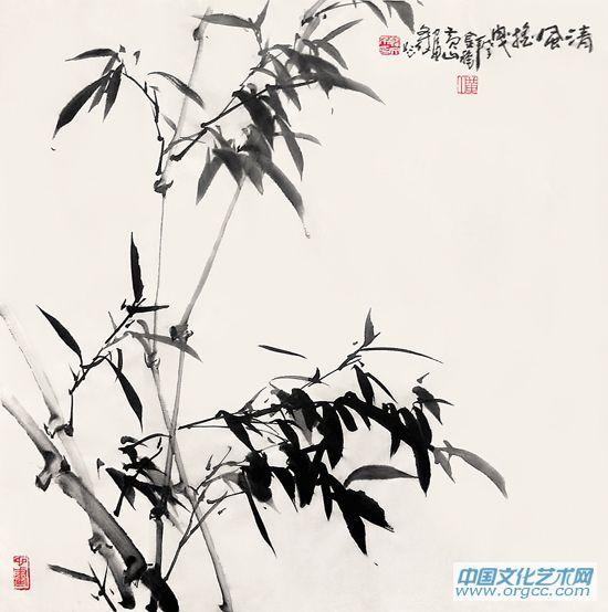 画家黄山花鸟作品《清风摇曳》