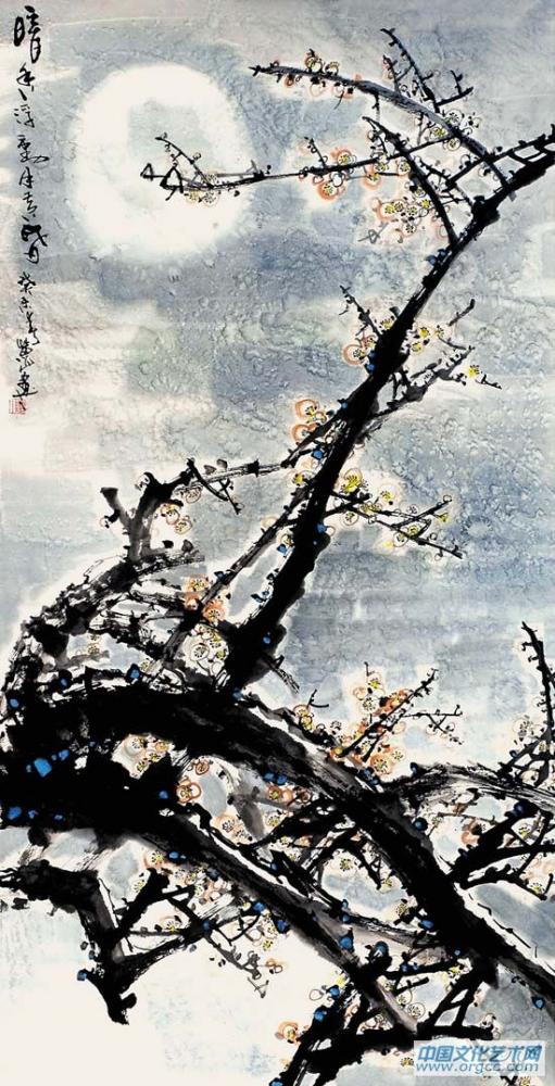 画家黄山花鸟作品《暗香浮动》