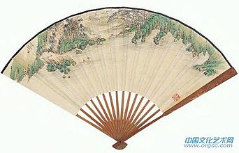 山水扇面