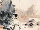 秋山策杖图