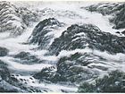 画家李颠焦墨山水作品