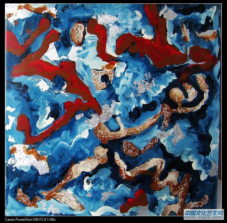 蓝色梦之舞30x30cm
