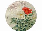 国画家常丽霞团扇花鸟作品