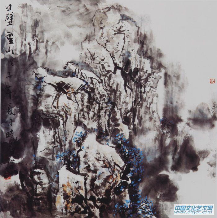 画家杜晓春山水作品《四壁雪山》