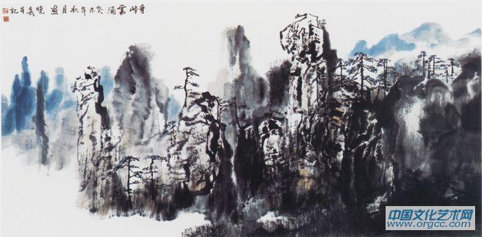 画家杜晓春山水作品《奇峰云涌》
