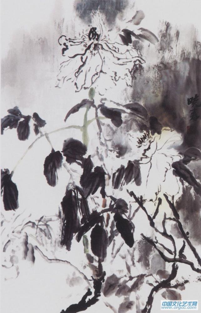画家杜晓春牡丹写生作品