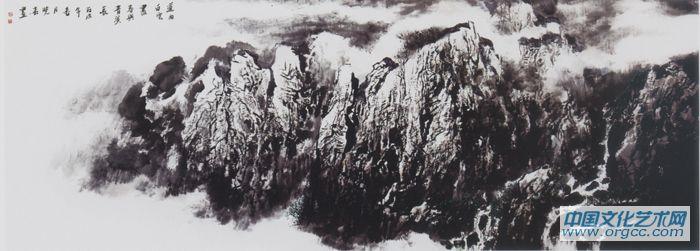 画家杜晓春山水作品《道幽白云尽》