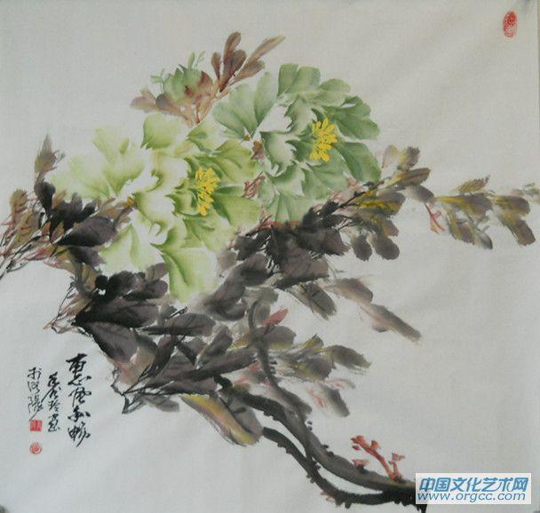 画家闫秀伶花鸟作品《惠风和畅》