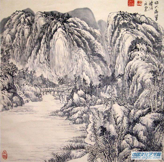 仿大痴笔