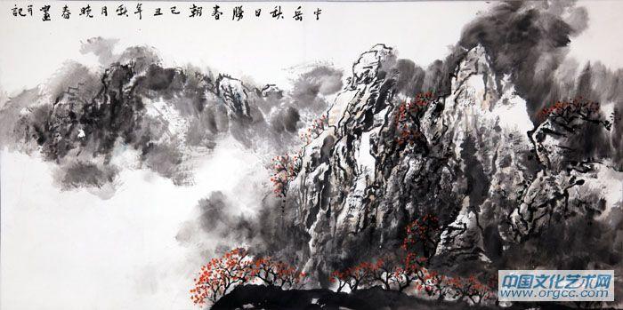 画家杜晓春山水作品《中越秋日胜春朝》