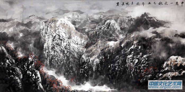 画家杜晓春山水作品《中岳一天秋》