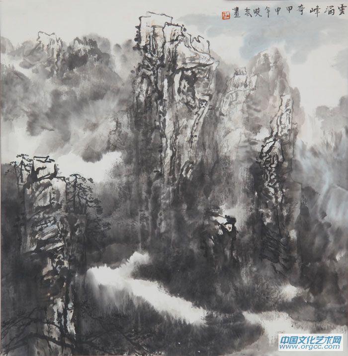 画家杜晓春山水作品《云涌峰奇》
