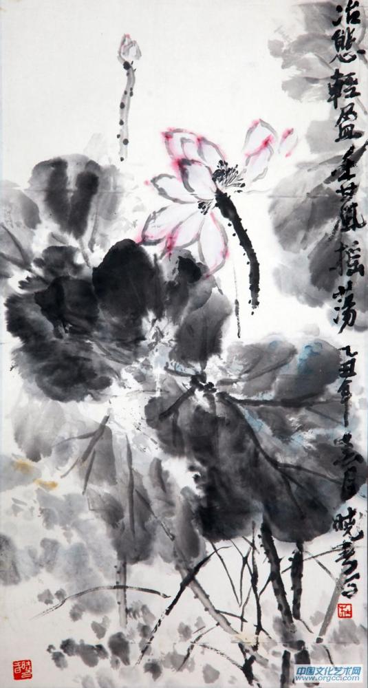画家杜晓春花鸟作品《冶态轻盈 春风摇荡》
