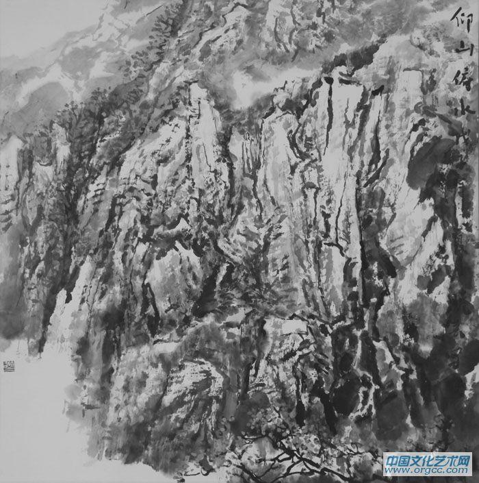 画家杜晓春山水作品《仰山依水》