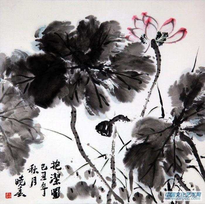 画家杜晓春花鸟作品《抱洁图》