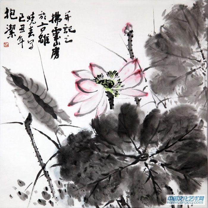画家杜晓春花鸟作品《抱洁》