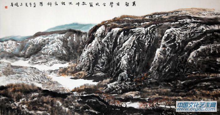 画家杜晓春山水作品《万壑有声含晚籁》