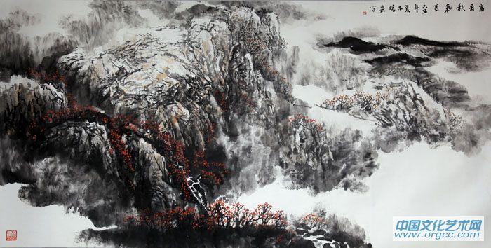 画家杜晓春山水作品《嵩岳秋气高》