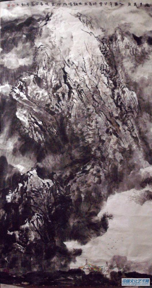画家杜晓春山水作品《魂系高原》