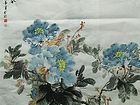 画家闫秀伶花鸟作品《暮春》