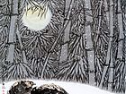 画家索铁生花鸟作品《同一轮明月》