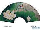 国画家康利民扇面花鸟作品《清雅素心吹暗香》