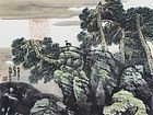 画家张国亮山水作品《松鹤同春》
