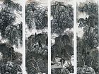 画家张国亮山水四条屏作品
