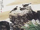 画家张国亮花鸟作品《春情》