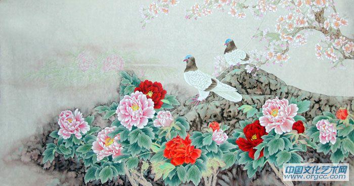 画家马志红花鸟作品