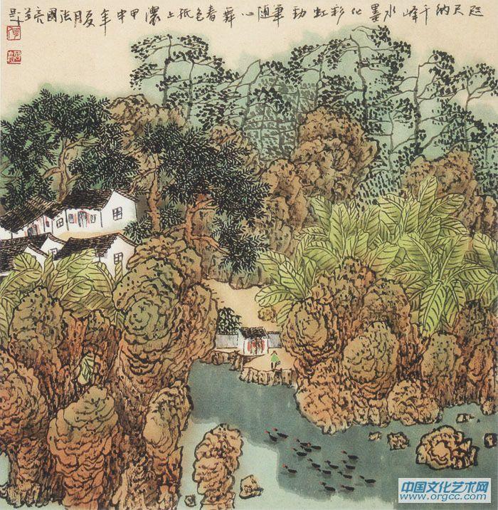 画家张国亮山水作品《咫尺纳千峰》