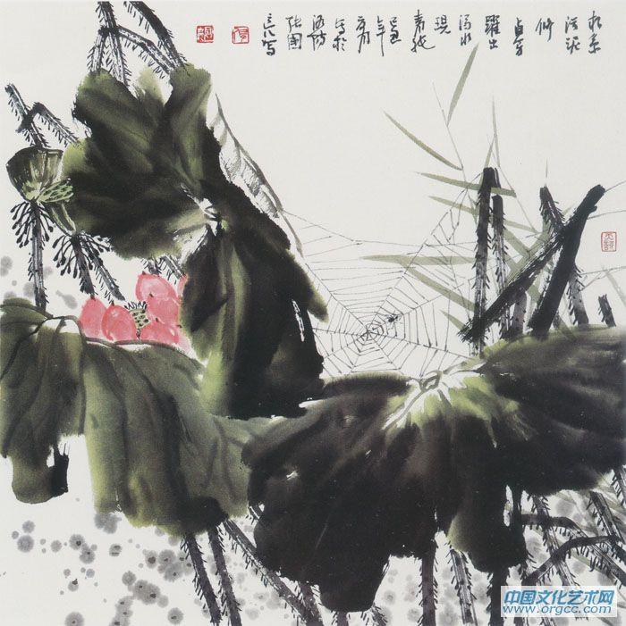 画家张国亮花鸟作品《贞芳》