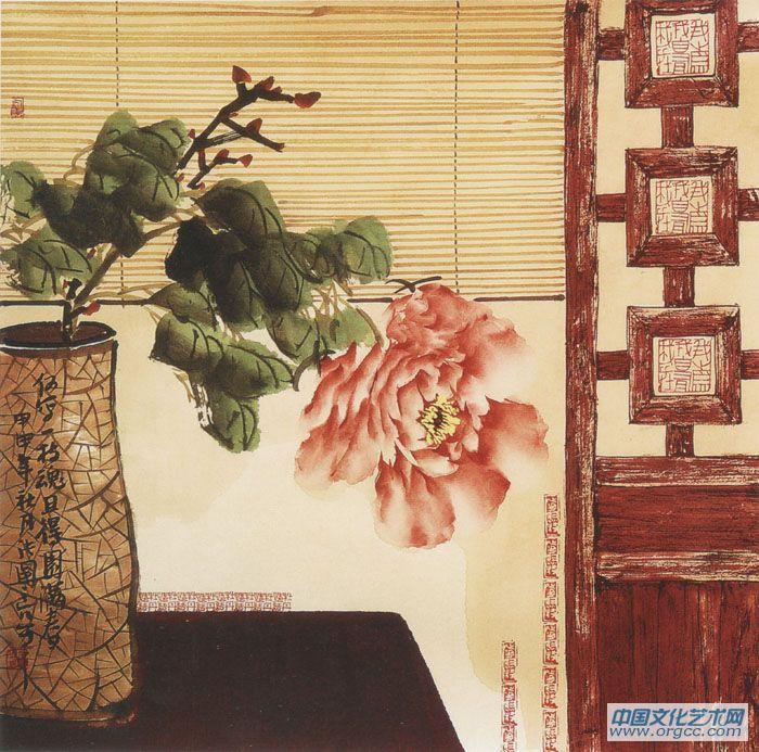 画家张国亮花鸟作品《一枝春色》