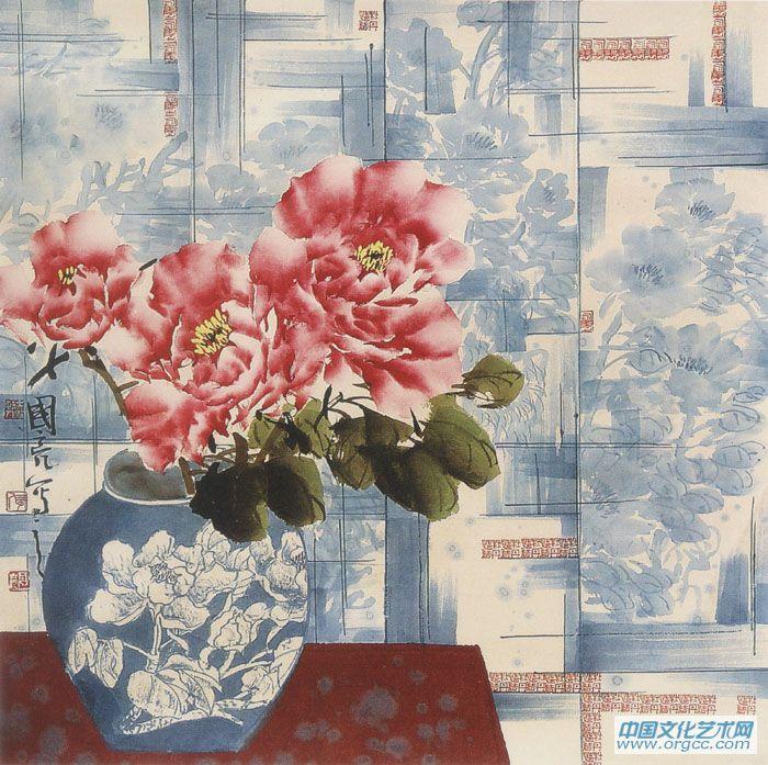 画家张国亮花鸟作品《富贵平安》