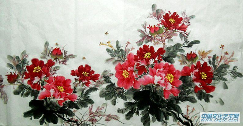 画家闫秀伶花鸟作品