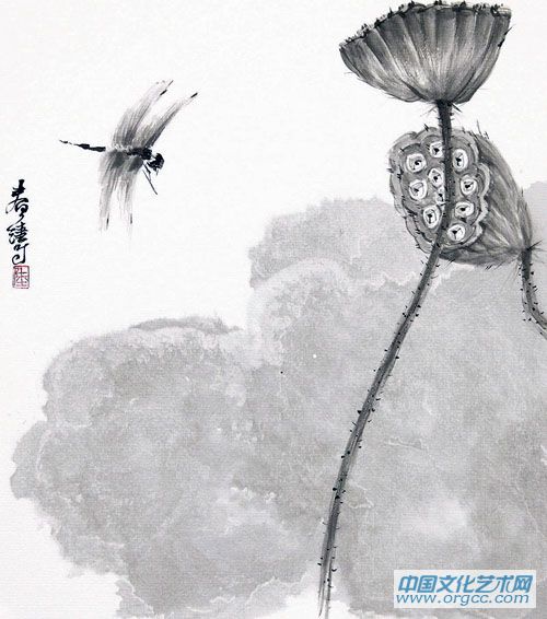 莲蓬记事之五 水墨纸本 27×24cm 2011年