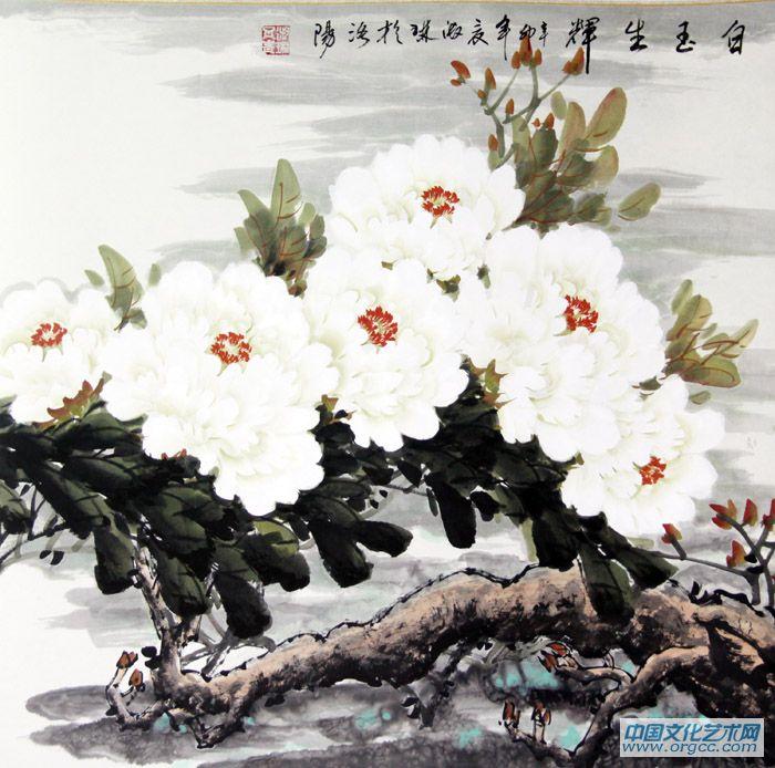 画家郝淑琳花鸟作品《白玉生辉》